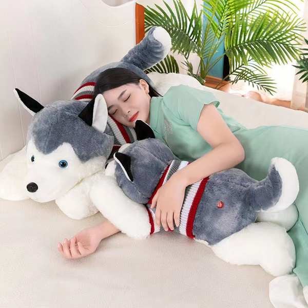 ตุ๊กตา ชุดตุ๊กตา Husky Plush Toy Erha Puppy Puppy Doll หมอนสุนัขขนาด ...