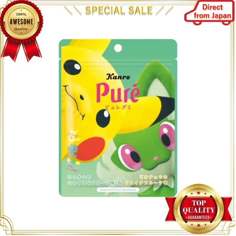 【Direct from JAPAN】Kanro Pure Gummy Pokemon Pikachu & Meowth 52g x 12 ...