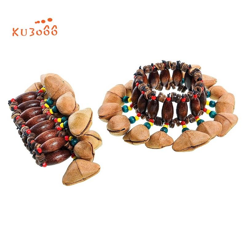 2 ชิ้น Seed Shell Dance Bracelets, Nut Band Wrist Bells สําหรับเต้นรํา ...