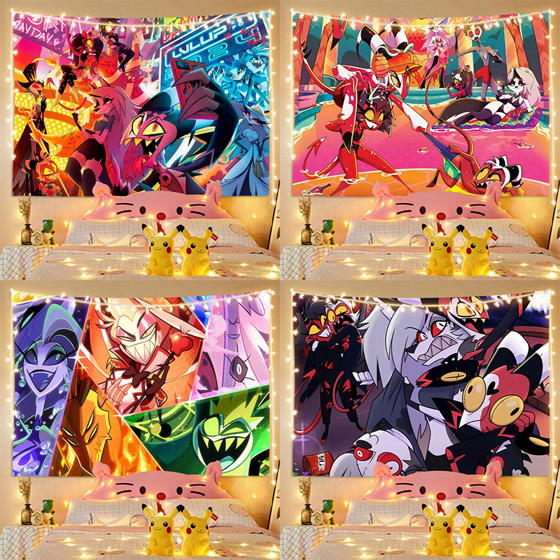 เวลาจํากัด Evil Boss Hell Inn Hazbin โรงแรมพื้นหลังผ้าตกแต่ง Photo ...