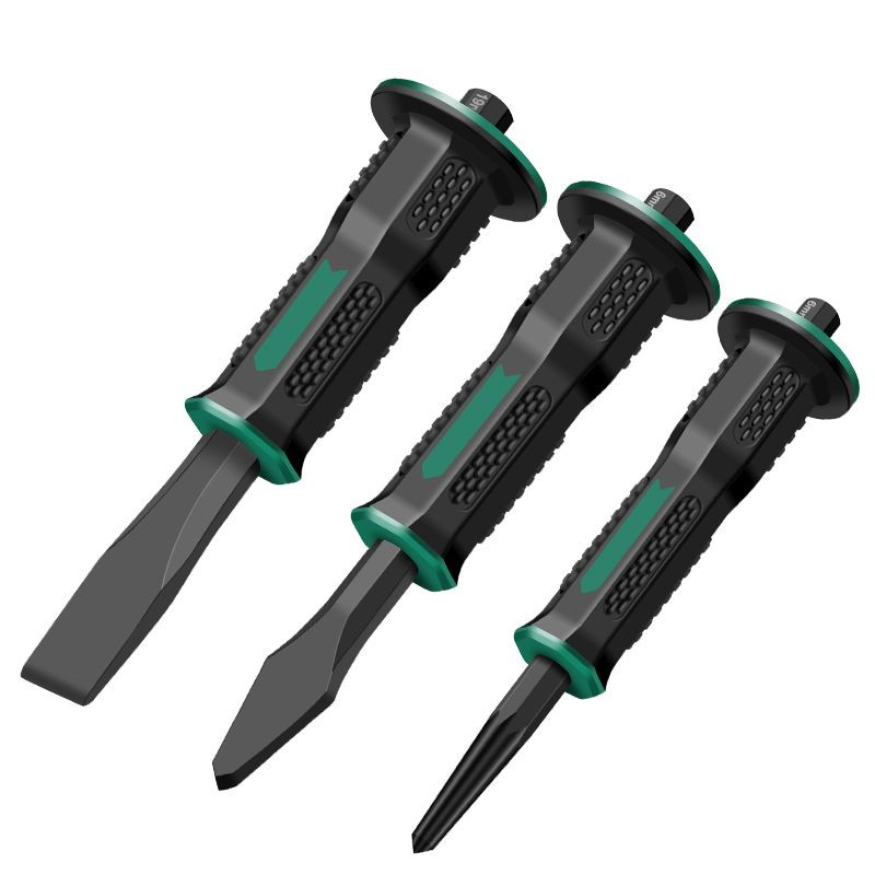 Baolian Stone Chisel สิ่วเหล็ก Chopper พร้อมแขนยางหัวแบนสิ่วแบน Masonry ...