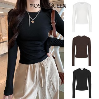 < MOSESQUEEN > 2025 ฤดูร้อนใหม่เสื้อผ้าผู้หญิงเสื้อยืดแขนยาวหลวมและ Breezy, ป้องกันแสงแดด, หรูหราและกระชับสัดส่วนด้านบน #62220