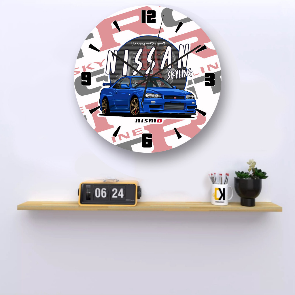 Krmk Wall Clock JDM NISSAN NISMO SKYLINE R34 BNR34 นาฬิกายานยนต์ ...