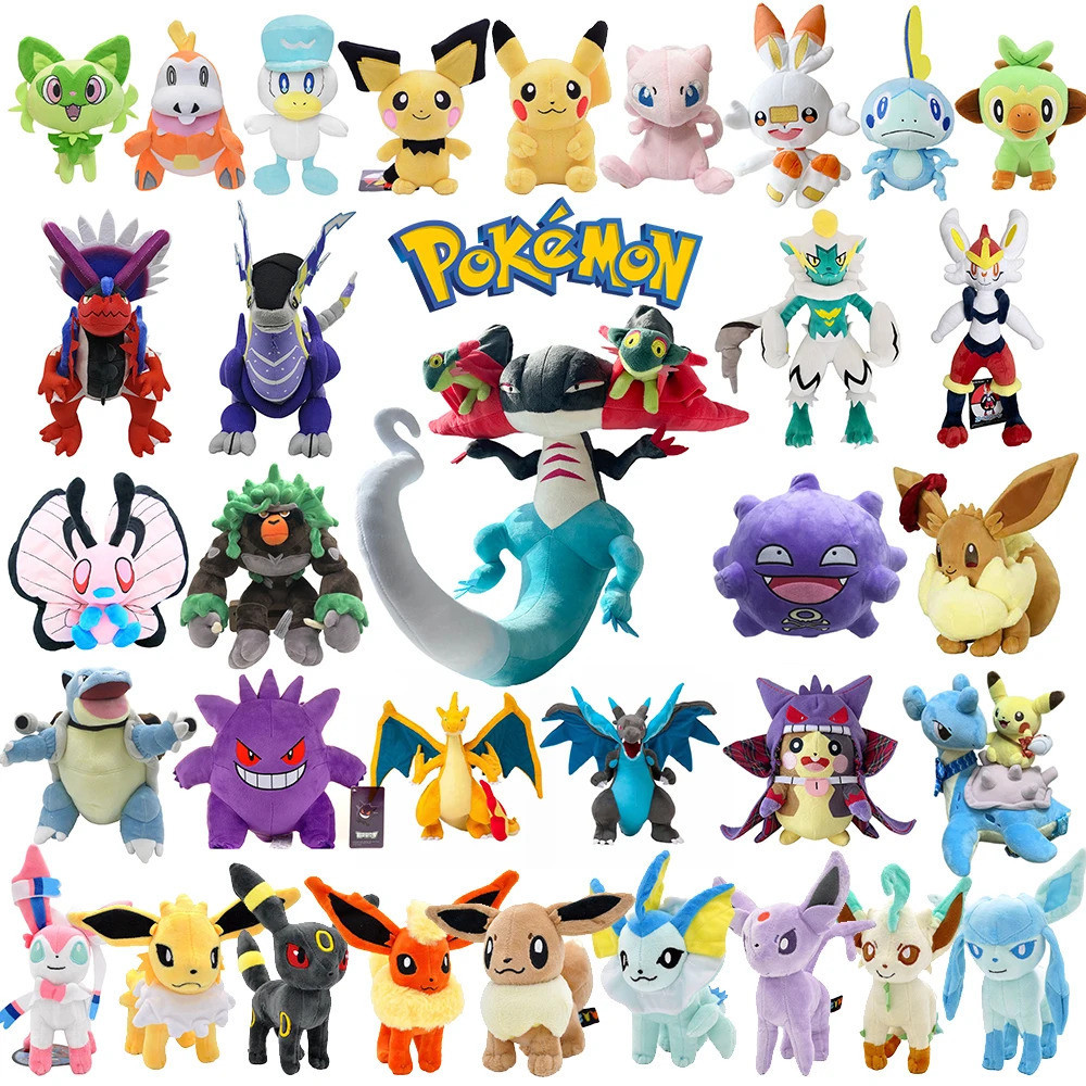 Pokemon PokePiece Plush Band - Pikachu, Piplup, Scorbunny, and Milcery Complete Set of 4 main image 1