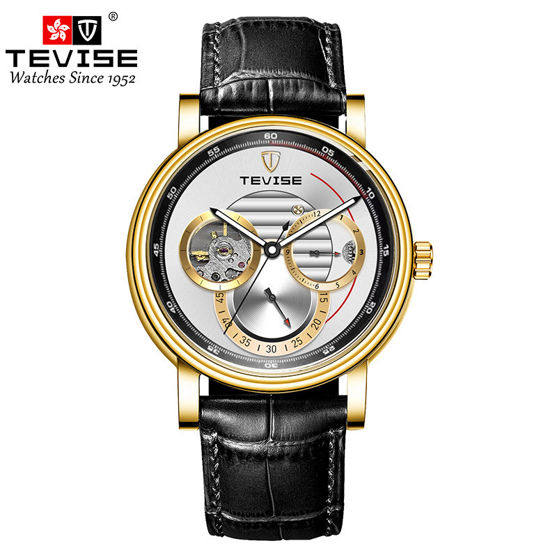 Tevise T9830 แฟชั่น Casual Mechanical นาฬิกา Luminous เข็มขัดนาฬิกากัน ...