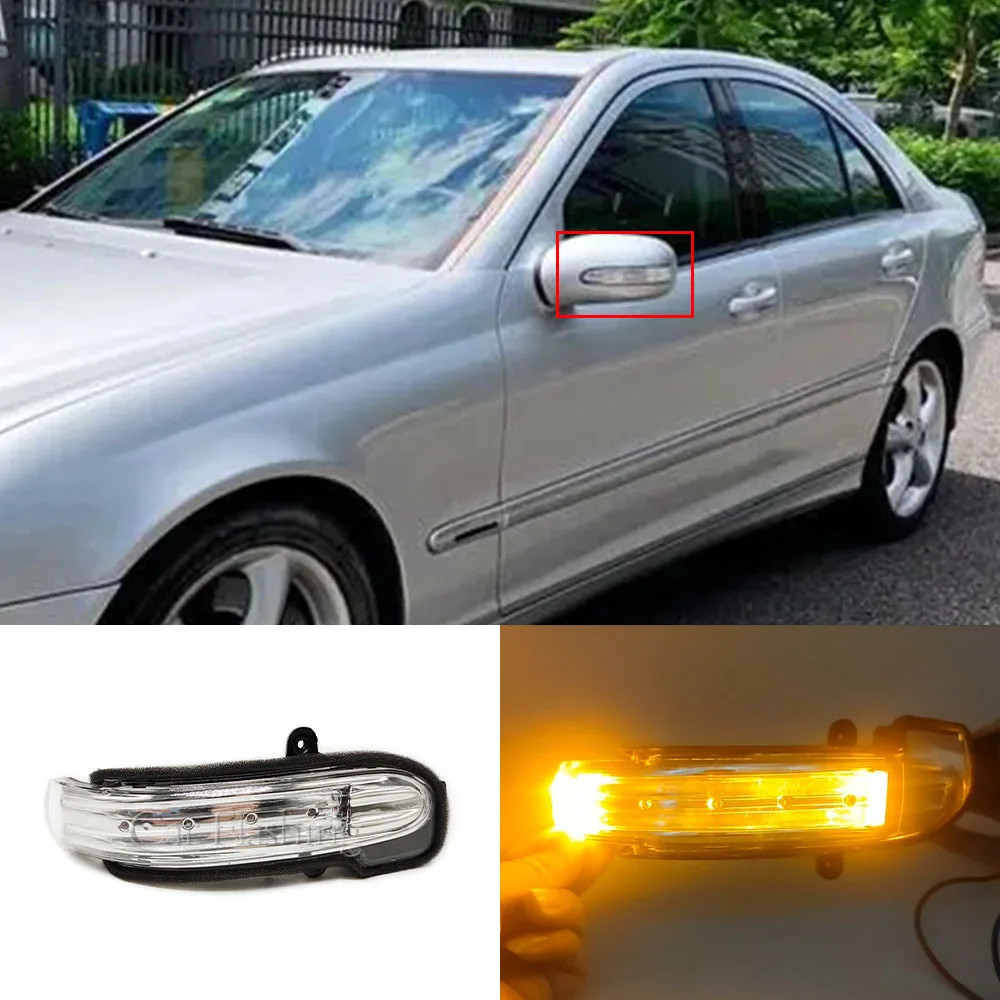 LED Richtingaanwijzer Zijspiegel Dynamische LED Richtingaanwijzers Voor Mercedes W203 C-Klasse (2004-2007) – Sequentiële Spiegelindicatoren – Plug