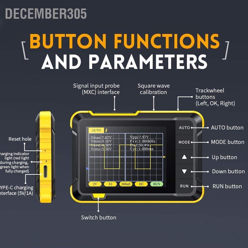 December305 Oscilloscope มือถือ Analog Digital สัญญาณแบบพกพา ...