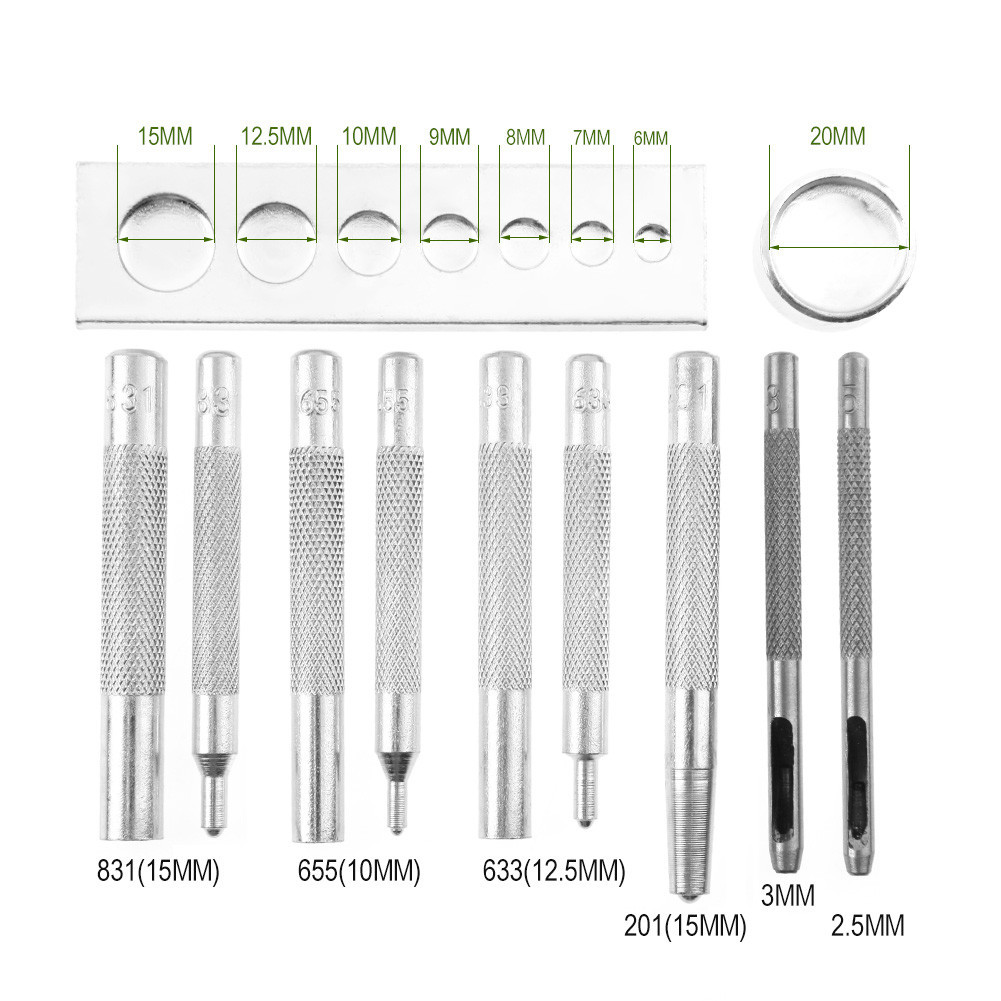 [Julia1.th] ชุดเครื่องมือหนัง DIY 11 ชิ้น Snap Rivet Fastener ปุ่ม ...