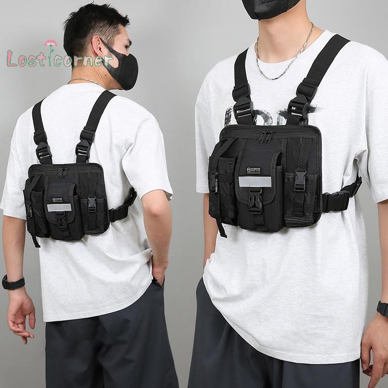 [Lostcorn] การออกแบบสะท้อนแสง Chest Rig Bag กระเป๋าทนต่อการสึกหรอหลาย ...