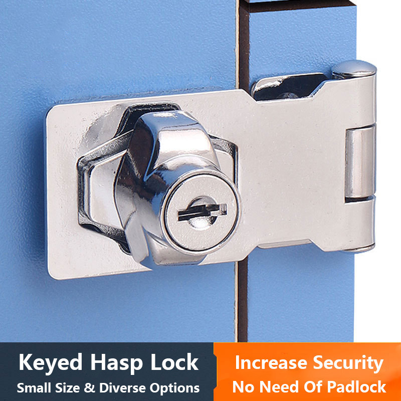 thumbnail image 2 of Keyed Locks Twist Knob Locking Safety Hasp For Small Doors Closet 2 of 10