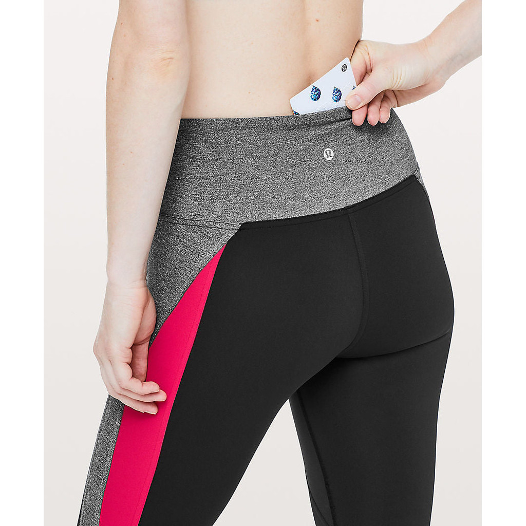 Lululemon Get Going Train Tight Black Heathered Black Flamenco Red Shopee Thailand
