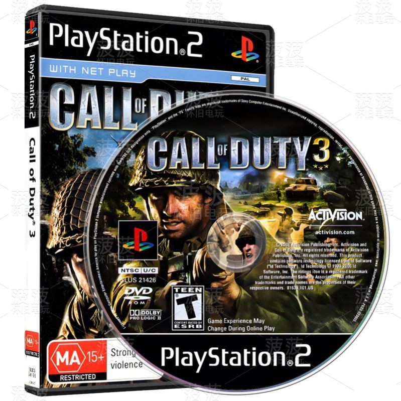 โซนี่ SONY PS2 Call of Duty 3 ฉบับภาษาอังกฤษ แผ่นดิสก์พิมพ์สี กล่องเกม ...