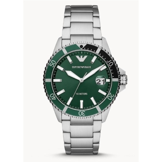 Emporio Armani นาฬิกาข้อมือผู้ชาย Diver Green Dial Silver รุ่น AR11338 ...
