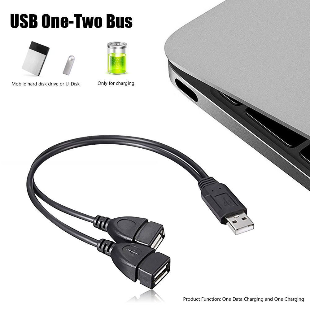 [Yoblely.th] สายชาร์จ USB 2.0 ตัวผู้ เป็น USB ตัวเมียคู่ ขนาด 30 ซม. ...