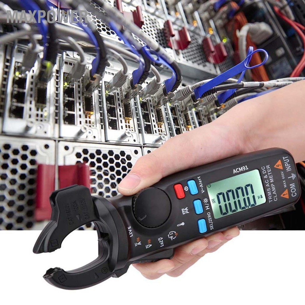 Maxpower ACM91 1mA AC/DC Digital Clamp Meter True RMS 6000 นับเมตร ...