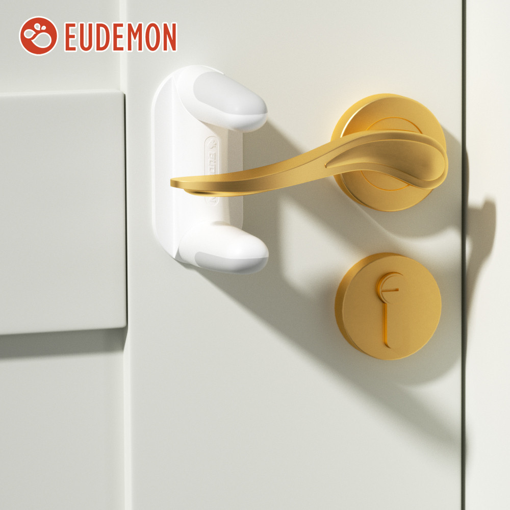 EUDEMON 2 Pack Updated Baby Safety Door Lever Lock, Door Handle Lock