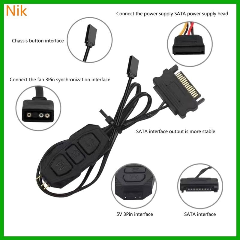 Niki ARGB Controller 5V 3Pin Controller แหล ่ งจ ่ ายไฟแถบรีโมทคอนโทรล ...