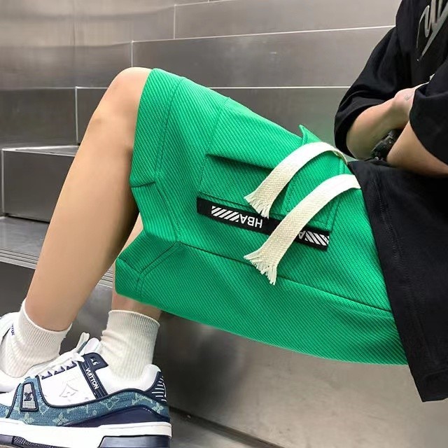 กางเกงขาสั้นบาสเก็ตบอลขนาดใหญ่ฤดูร้อนผู้ชายชุดหลวมห้าจุดอินเทรนด์ ins ...