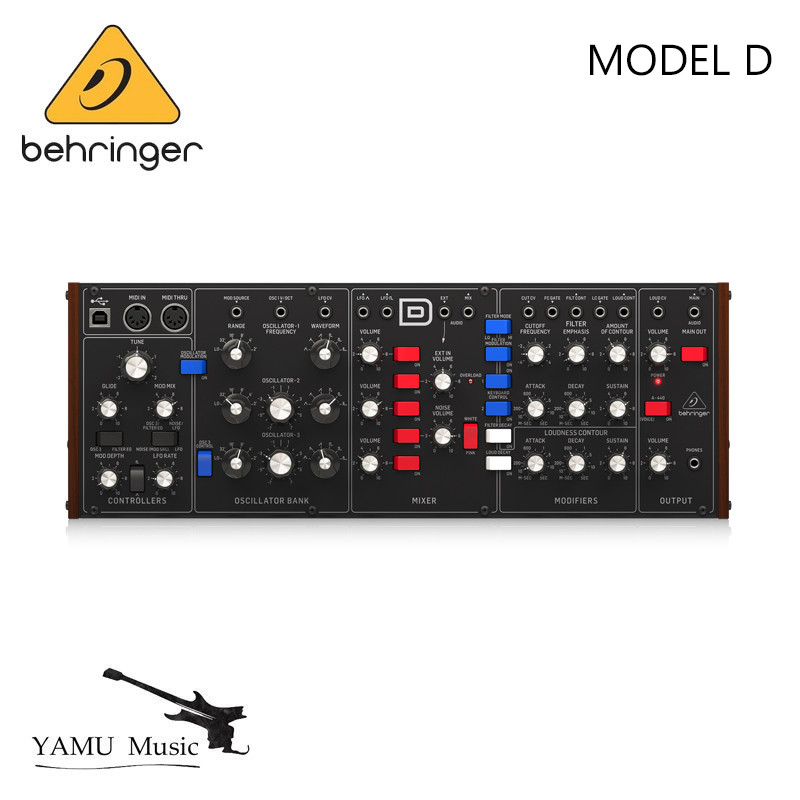 Behringer MODEL D เครื่องประสานอนาล็อกแท้พร้อม 3 VCOs, แผ่นกรองบันได ...