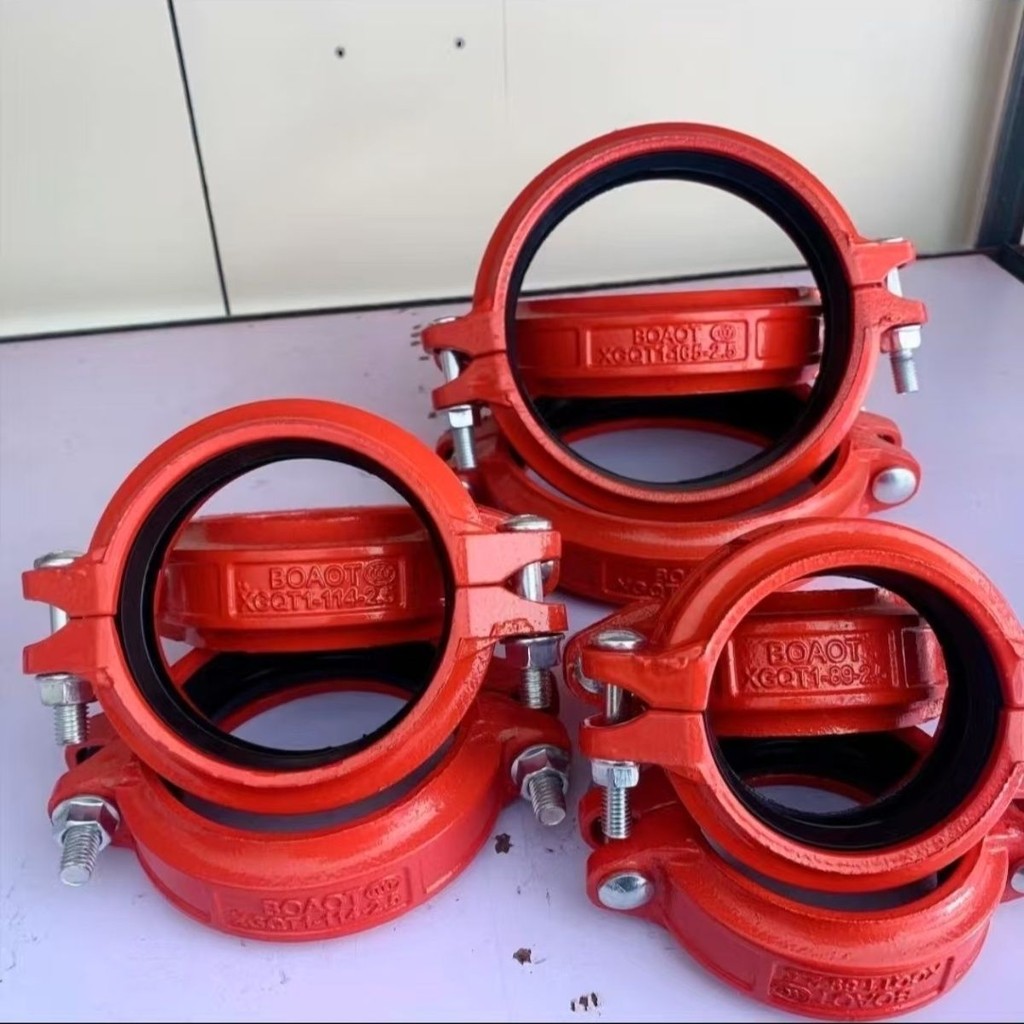 Grooved Fire Pipe Fittings Steel Clamp Connector Rigid Fittings Quick ...