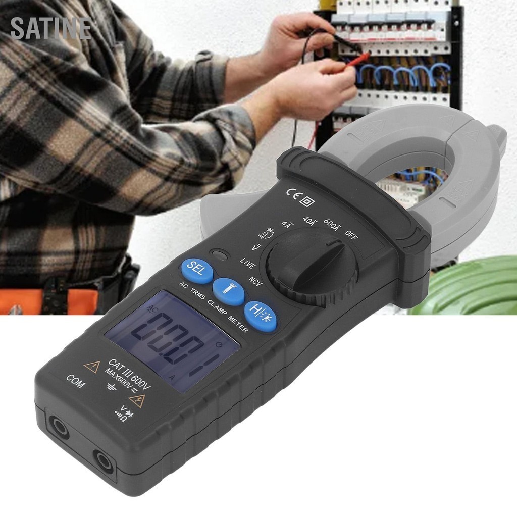 SaTine Smart Clamp Multimeter ความแม่นยำสูง 600A แคลมป์มิเตอร์จอแสดงผล ...
