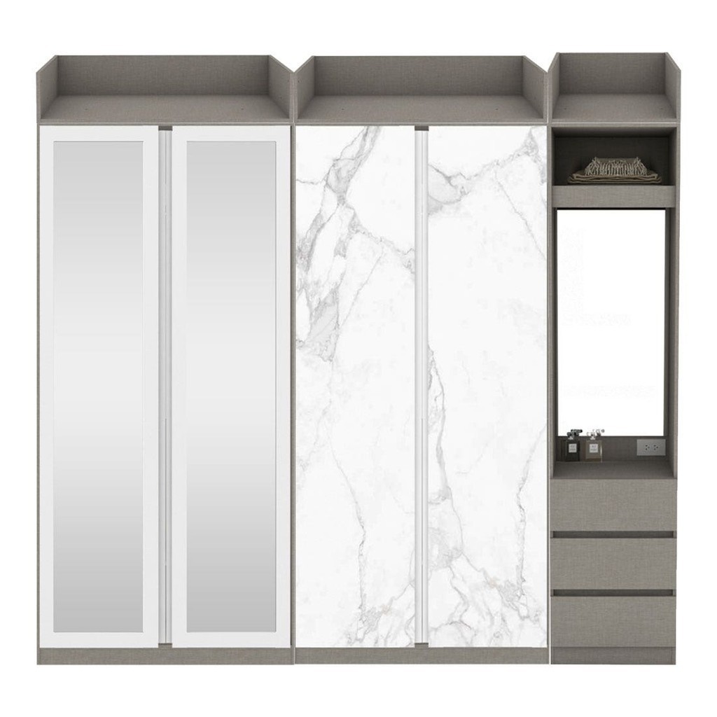 Koncept furniture Wardrobe 250 cm. Blox Fit in Mable Multi-color Multi ...