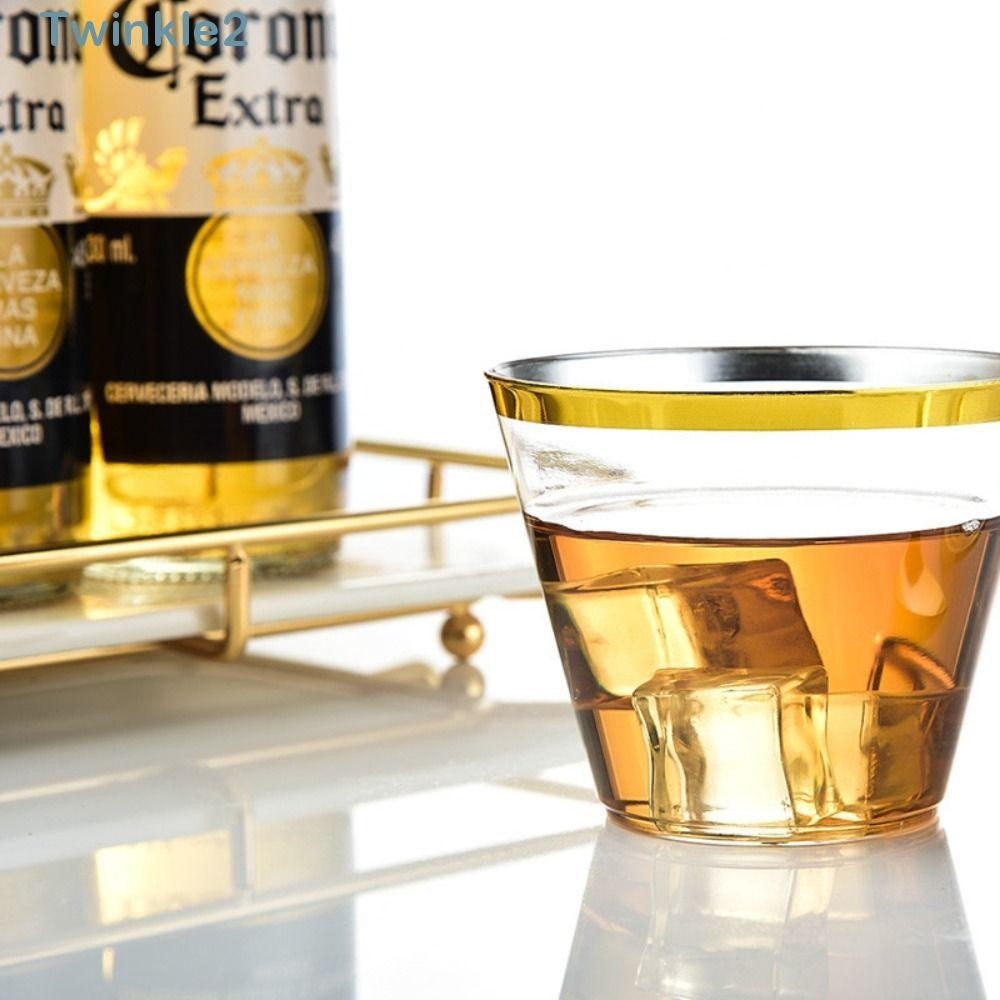 Twinkle 10 ชิ้นถ้วยพลาสติกทิ้ง,ห้องครัว Gadge Rose Gold Rimmed Rose ...