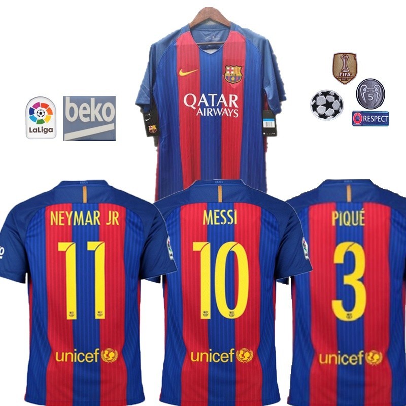 [Retro Issue] 16 17 Barcelona basa home MESSI NEYMAR JR เสื้อฟุตบอลแมน ...
