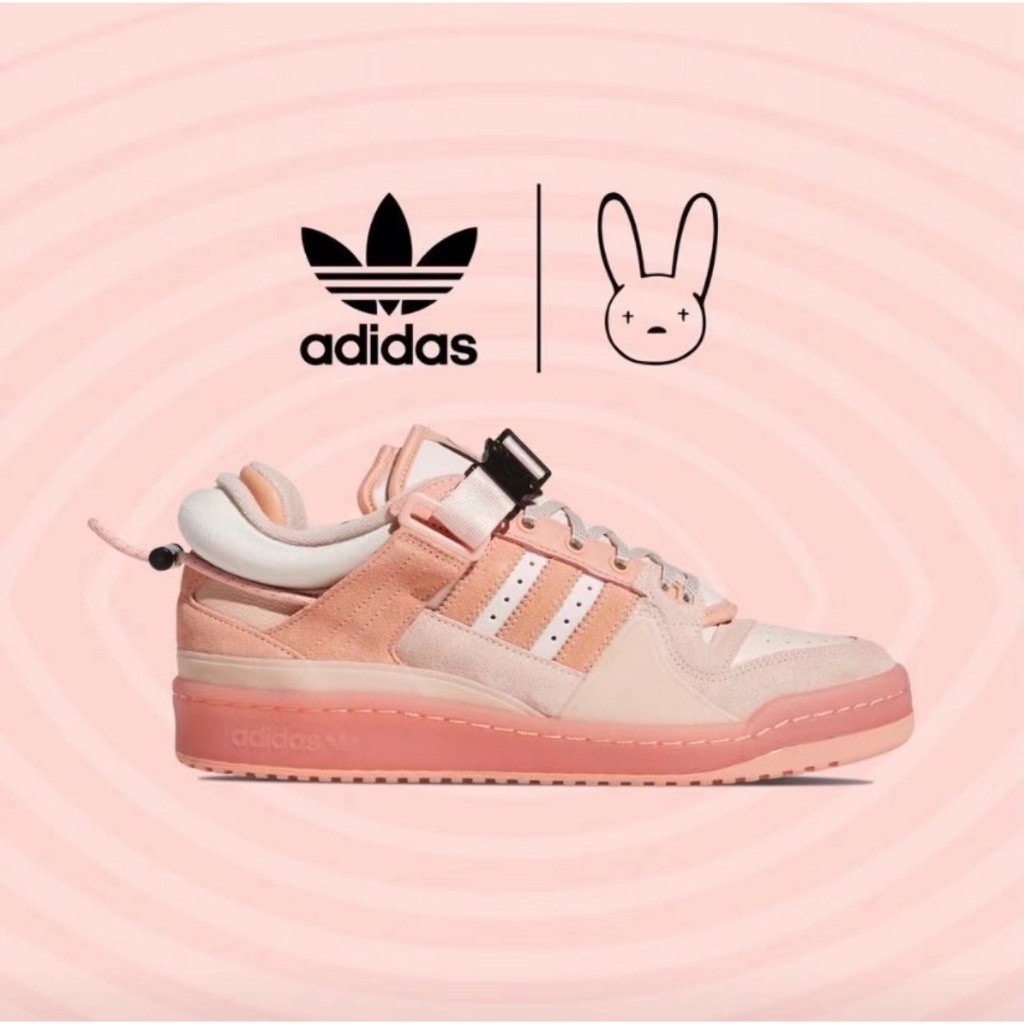 รองเท้า Velcro Tabla Bad Bunny x Originals Forum Low Pink สไตล์คลาสสิก