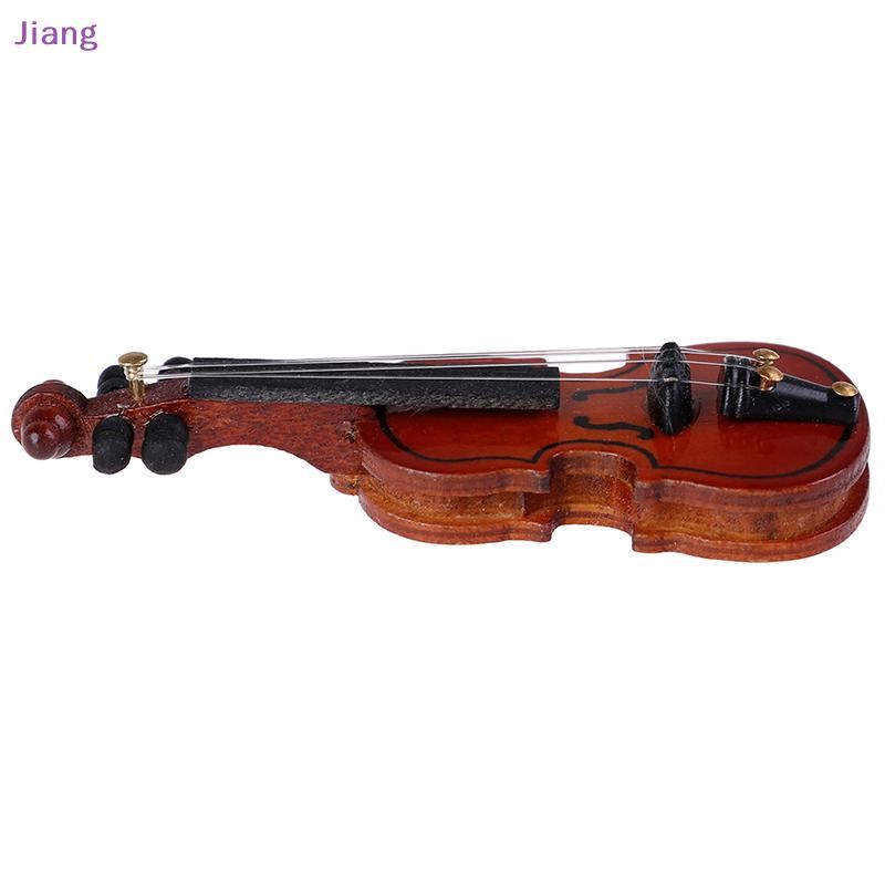 [Jiang] Dollhouse Violone Mini Wooden Instruments Miniature Fiddle ...