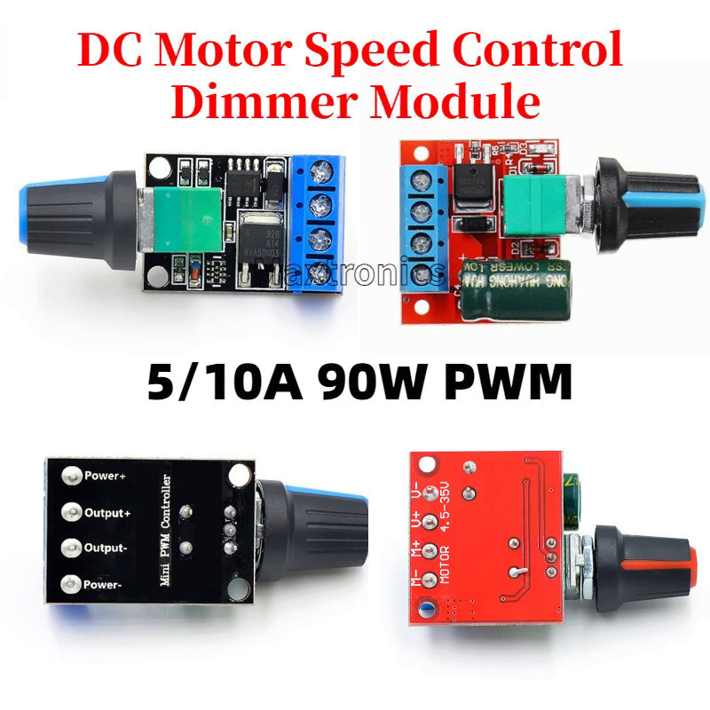 Mini 5-12V DC มอเตอร ์ Speed Controller โมดูล 5A/10A 90W PWM DC4.5V-35V ...