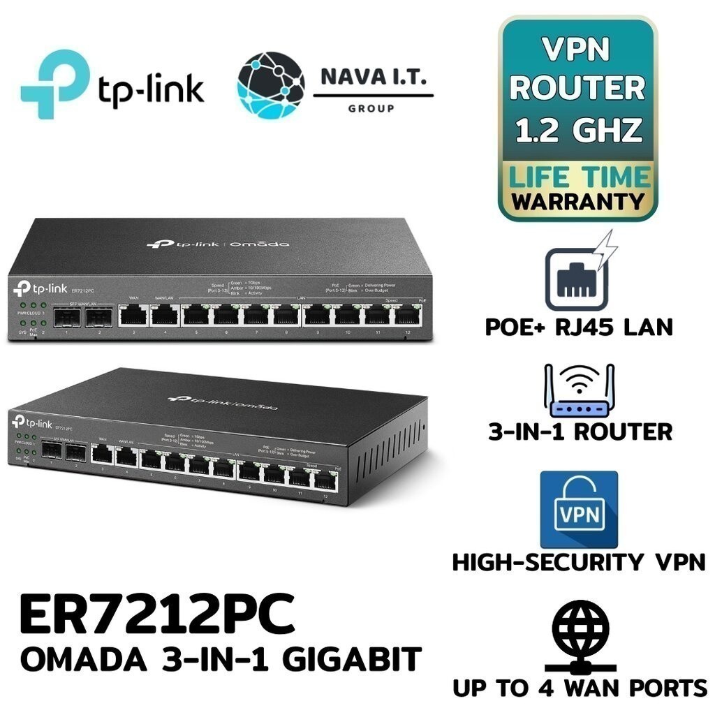 ⚡️กรุงเทพฯด่วน1ชั่วโมง⚡️ TP-LINK ER7212PC OMADA 3-IN-1 GIGABIT VPN ...
