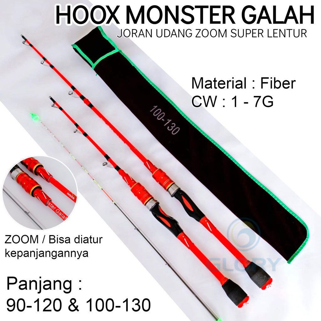 ซูม Hoox Monster Prawn ตกปลา Rod ความยาว 90-120 100 CW 1-7g Ultralight ...