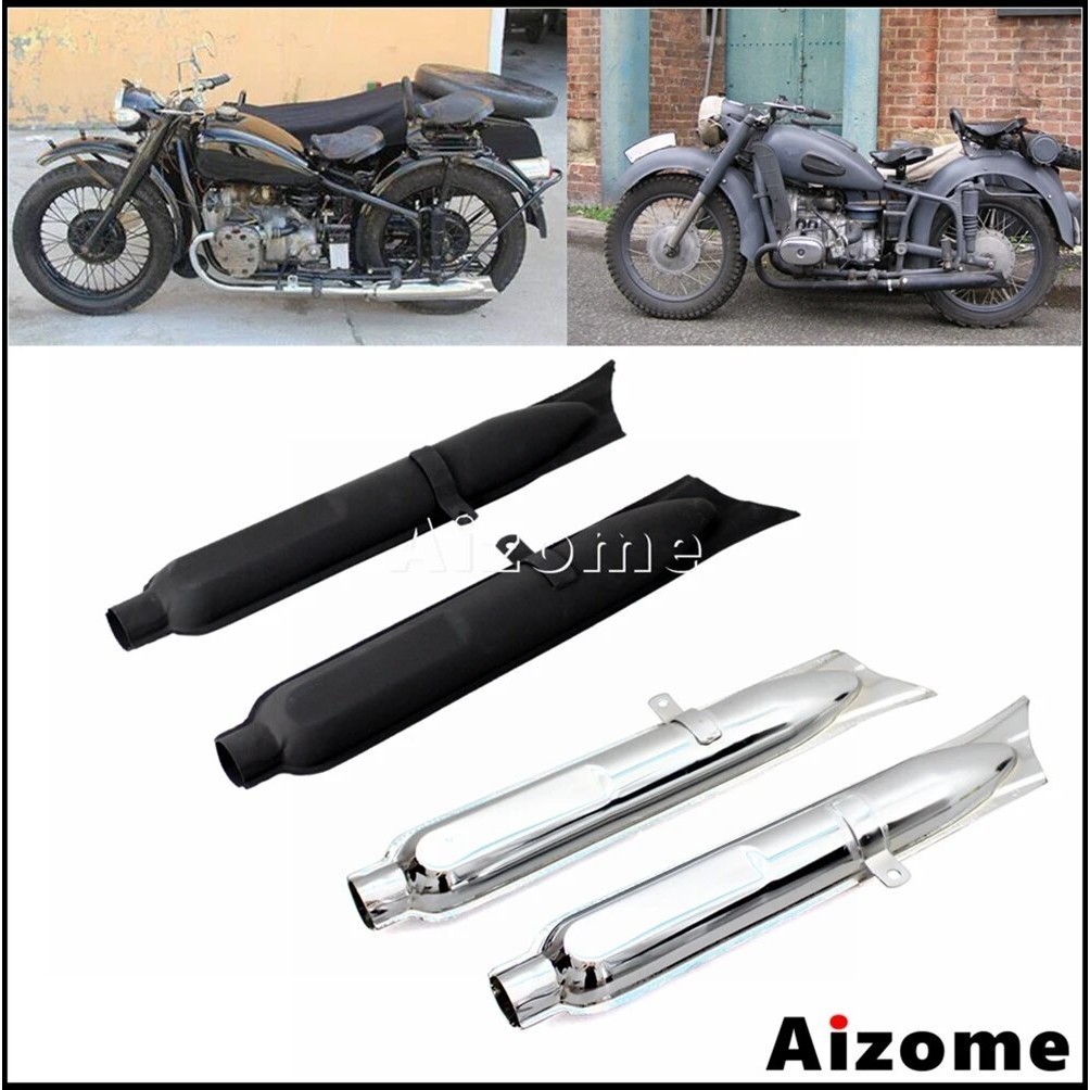 AI 24HP Motorcycle Fish Tail Exhaust Mufflers For BMW K750 M1 M72 R71 ...
