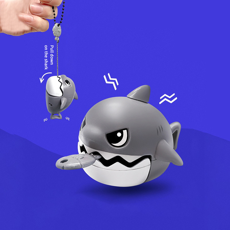 Pull Line Shark Keychain Bag Pendant Creative Clockwork Toy The Amazing ...