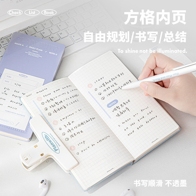 Cdaily|Student Planner todolist Notebook Timeline Checkered Notebook ...