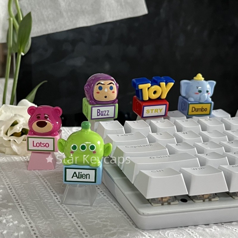 ใหม่ปรับแต่ง Buzz Lightyear Toy Story Keycaps PBT Axis Cherry MX ...