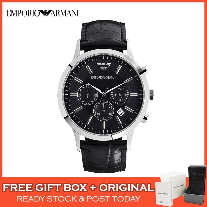Emporio Armani Classic Quartz Brown Dial Brown Leather Strap Watch For Men - AR2427