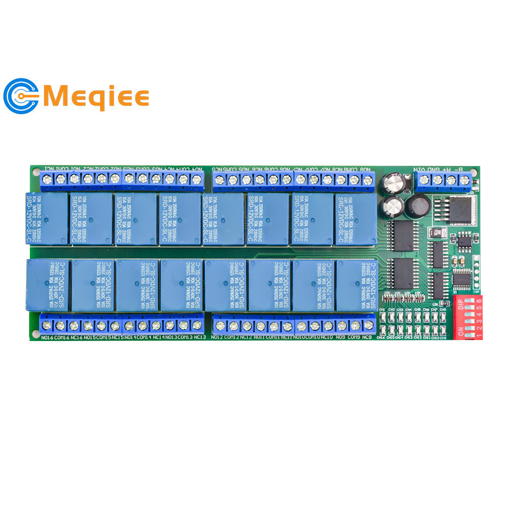 Modbus RTU 12V 16 ช ่ อง DIN Rail RS485 โมดูลรีเลย ์ | Shopee Thailand