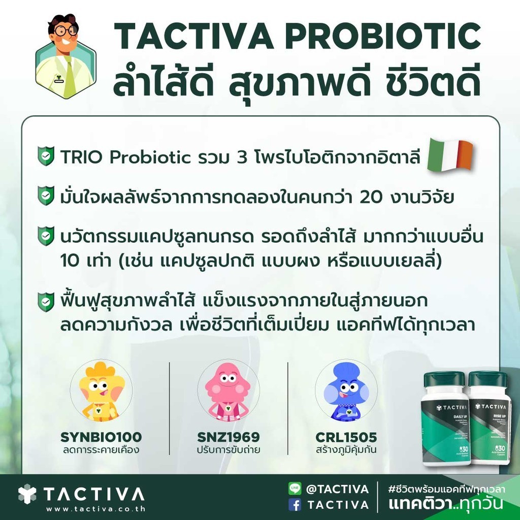 แทคติวา โพรไบโอติก เดลี่อัพ 30 แคปซูล สูตรเริ่มต้น (Tactiva DAILY UP ...