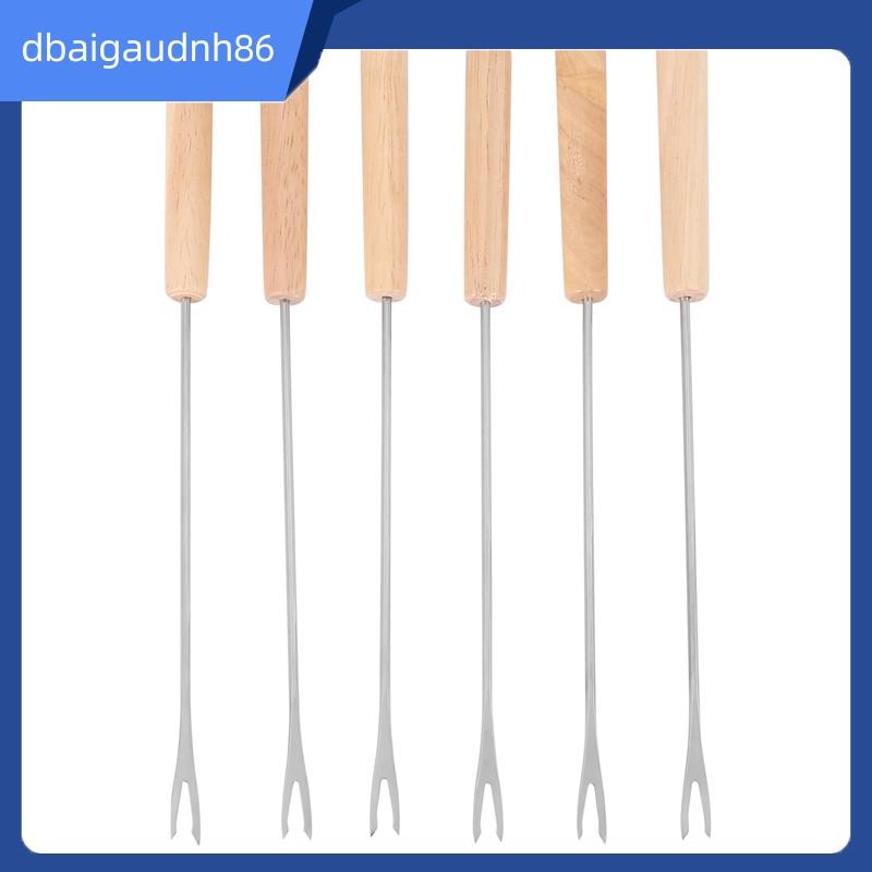 6 PCS Stainless Steel Barbecue Forks Assorted Color Handle - View #3