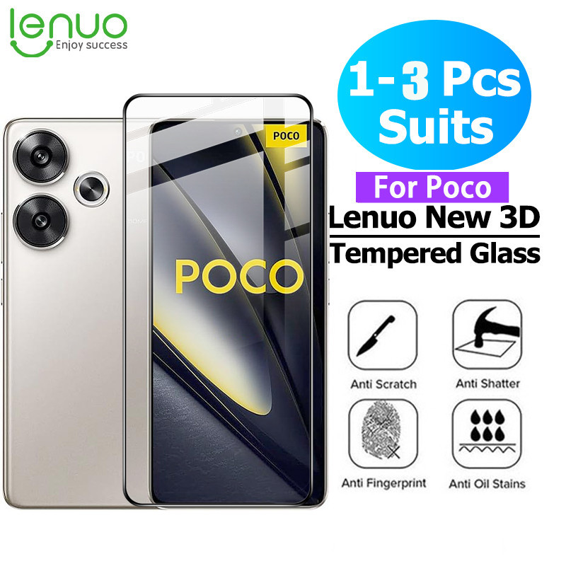 Lenuo ป้องกันการระเบิดคลุมทั้งหมดกระจกนิรภัยสําหรับ Xiaomi Poco F6 X6 ...