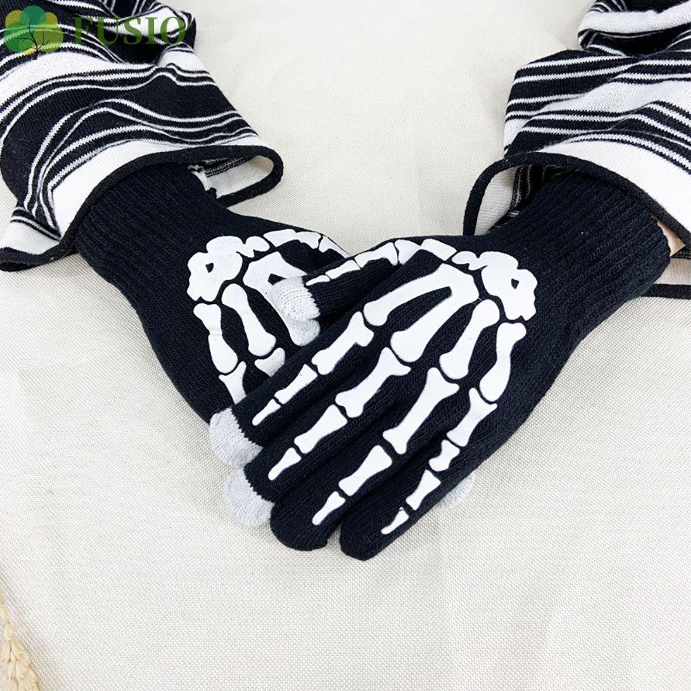 Fusiong ฮาโลวีน Luminous Mittens Punk Cool Warmer ลื ่ น Warm Skeleton ...