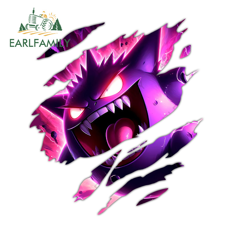 Earlfamily Gengar Pokemon Tear สติกเกอร์รถบุคลิกภาพรถจักรยานยนต์ Racing ...