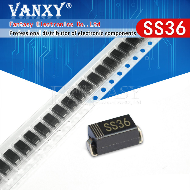 100pcs SS36 30V 60A SMD SR360 DO-214AB ไดโอด SMA SK36 ส่วนประกอบ ...