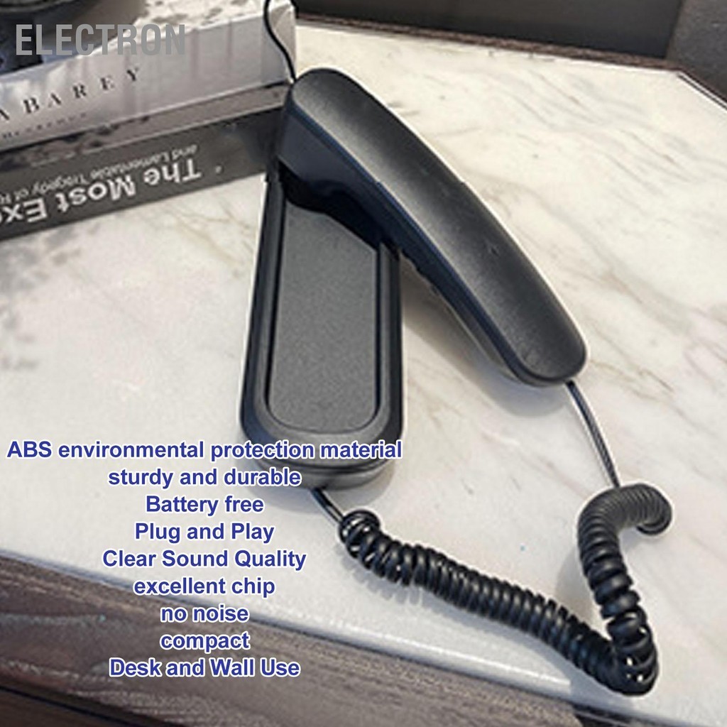 Electron Wall Telephone Old Style Retro Mute Redial Landline Corded for ...