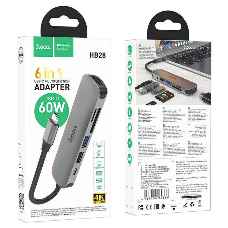 แท้100% ส่งไว รับประกัน1ปีเต็ม! Hoco HB28 HUB ตัวแปลง Type-C เป็น HDTV ...