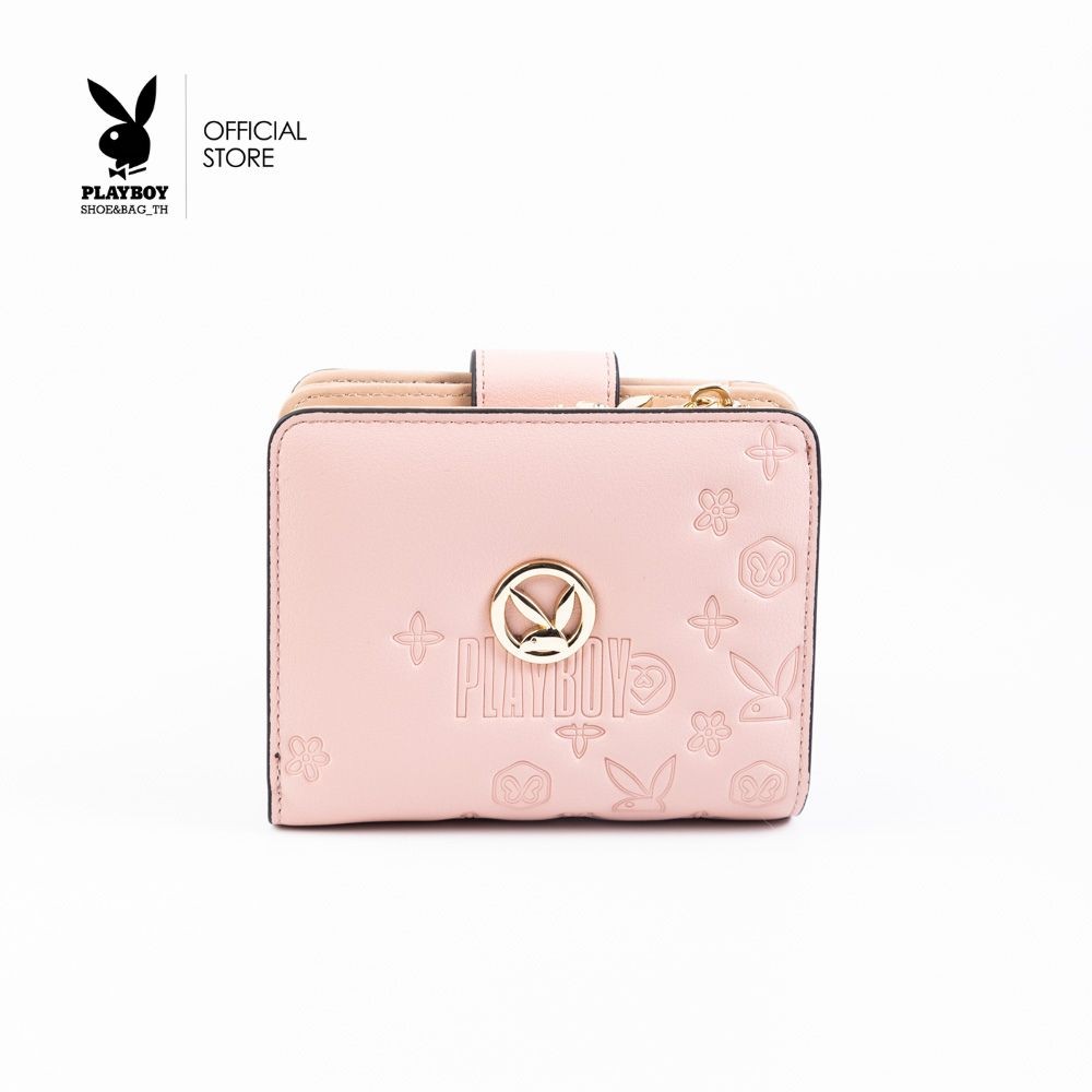 PLAYBOY รุ่น Muse Women’s Wallet Bag กระเป๋าสตางค์ใบสั้น รหัส ST-WA251PB109 ปั้มลายโลโก้ มี 2 สี