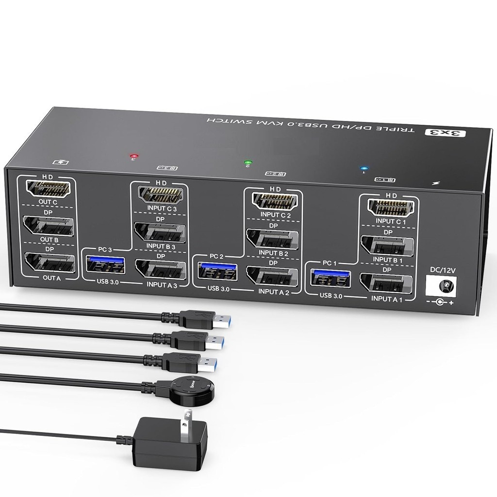 Kvm Switch 2 Monitors 2 Computers 8K KVM Switch 3 KEF16 Monitors 3