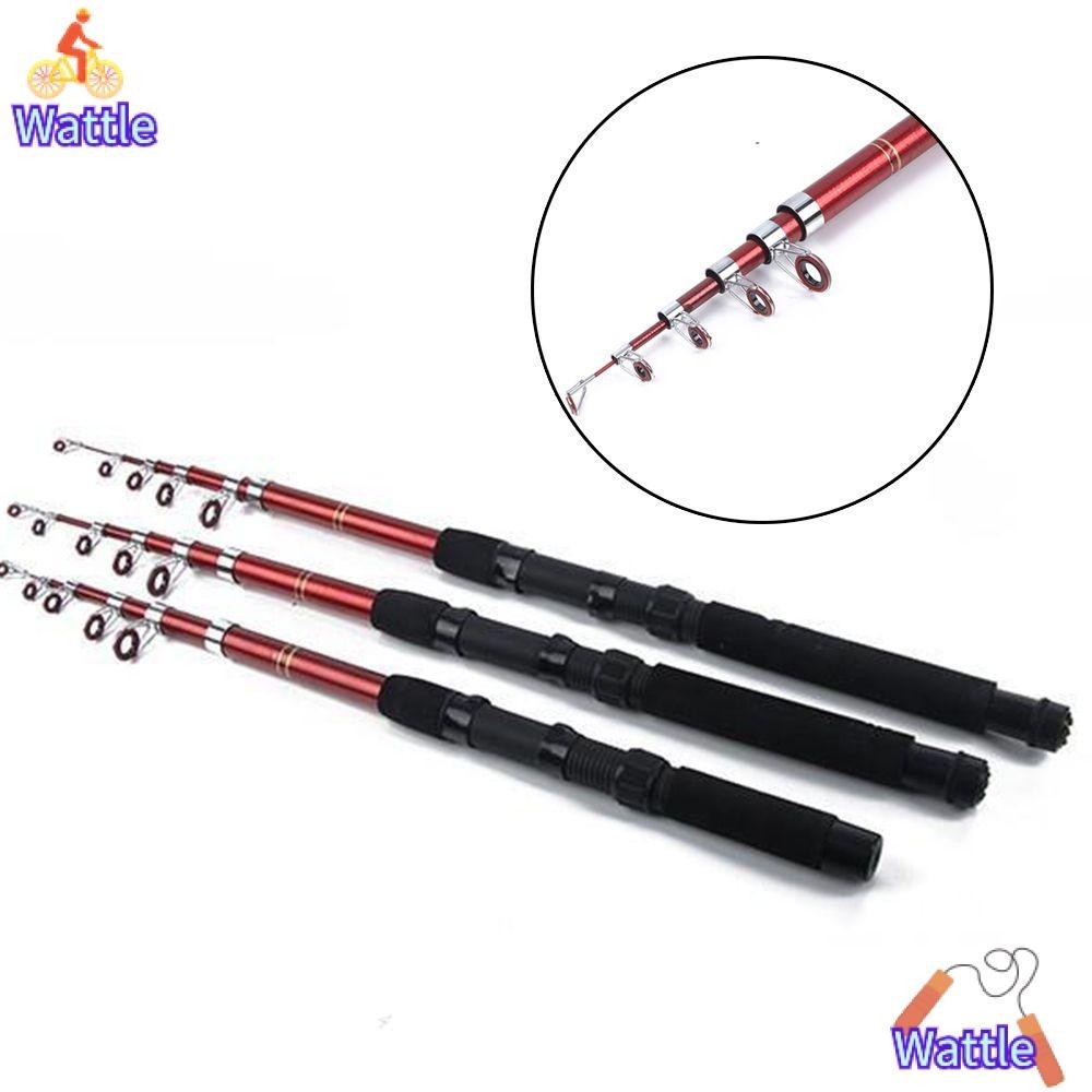 Wattle Telescopic Fishing Rod แบบพกพา Spinning Carbon วัสดุปากกาเสา ...